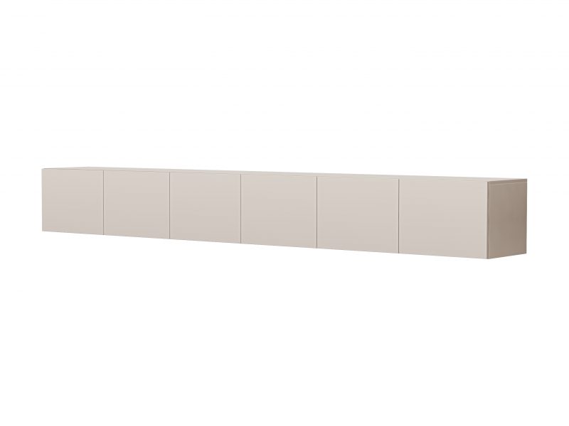 TV-Lowboard Sanremo 300cm Kaschmir Matt hängend mit sechs Türen