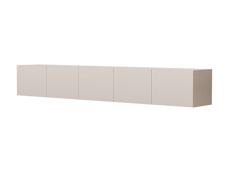 TV-Lowboard Sanremo 250cm Kaschmir Matt hängend mit fünf Türen