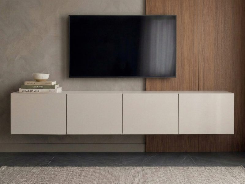 TV-Lowboard Sanremo 200cm Kaschmir Matt hängend mit vier Türen